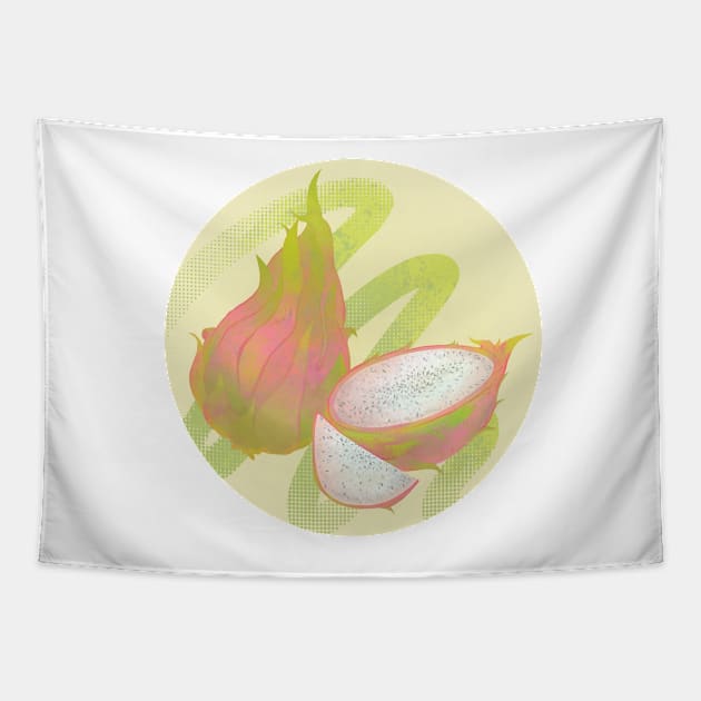 Dragonfruit Illustration Tapestry by mirandachurch