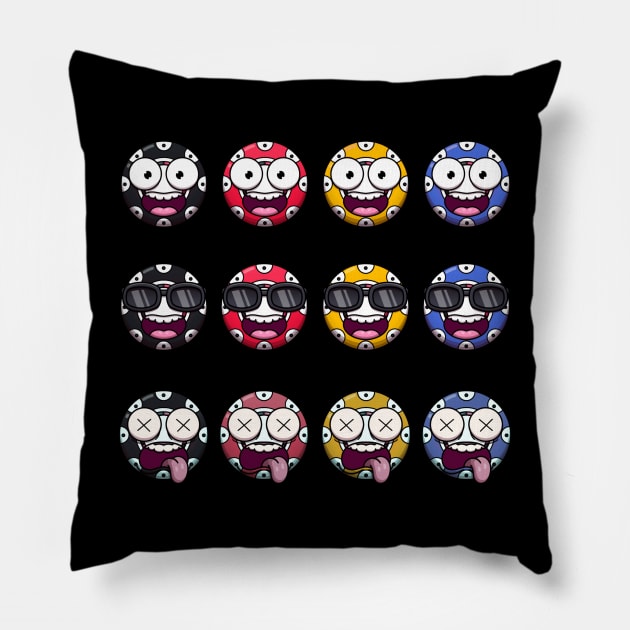 Funny Poker Chips Pillow by TheMaskedTooner