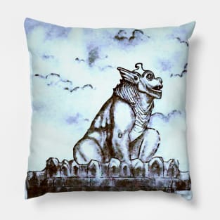 Gargoyle on the old tower Pillow