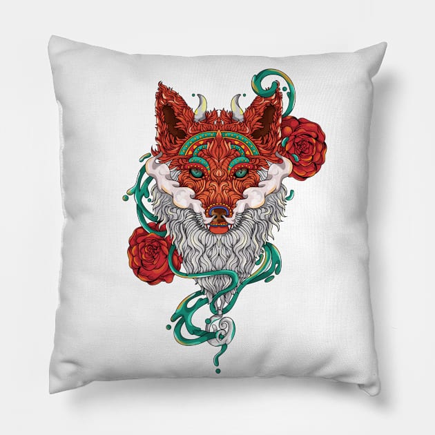 Fox zentangle art Pillow by Harsimran_sain
