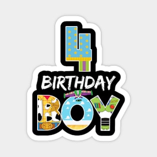 Toy Funny 4th Birthday Story B-day Gift For Boys Kids Magnet