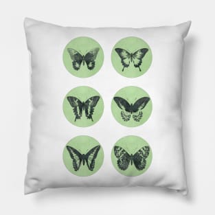 Vintage BUTTERFLIES mega sticker pack green edition Pillow