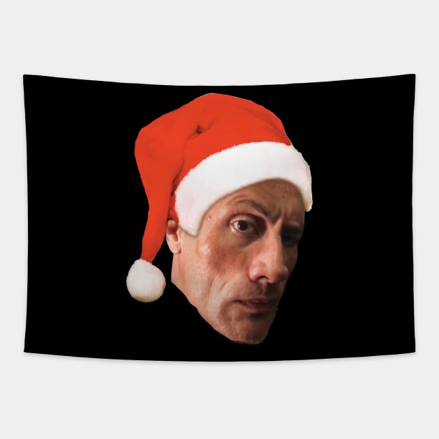 The rock eyebrow raise face Christmas meme Tapestry by WELP