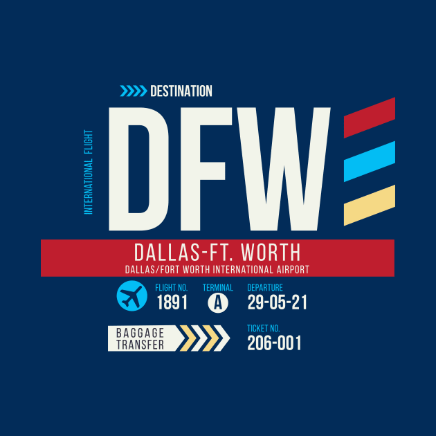 Dallas Ft. Worth (DFW) Airport Code Baggage Tag C by SLAG_Creative