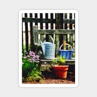 Watering Can and Blue Basket Magnet