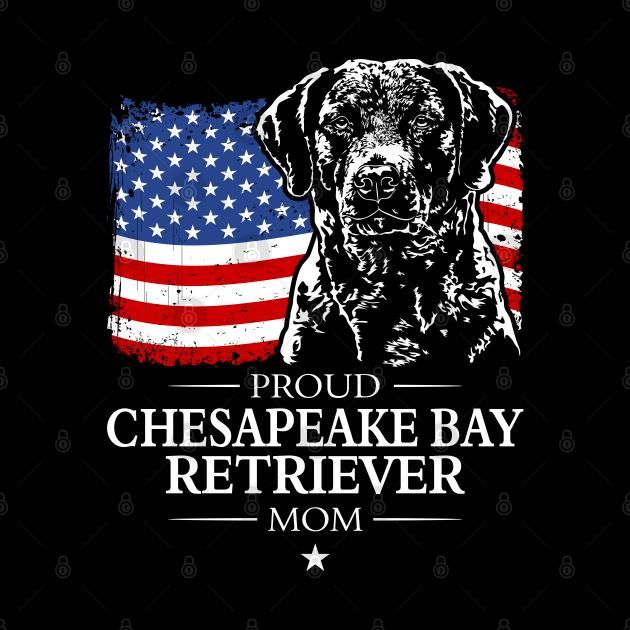 Proud Chesapeake Bay Retriever Mom American Flag patriotic dog by wilsigns