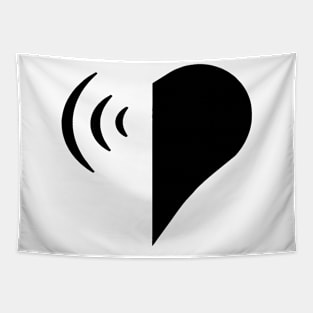 Half-heart radar v.1 (black) Tapestry