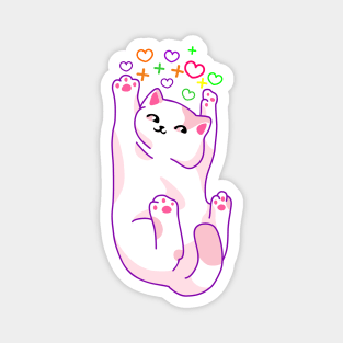 Cat and colorful hearts Magnet