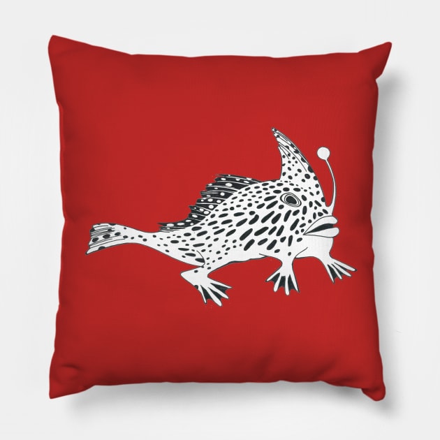 Spotted Handfish Pillow by topologydesign