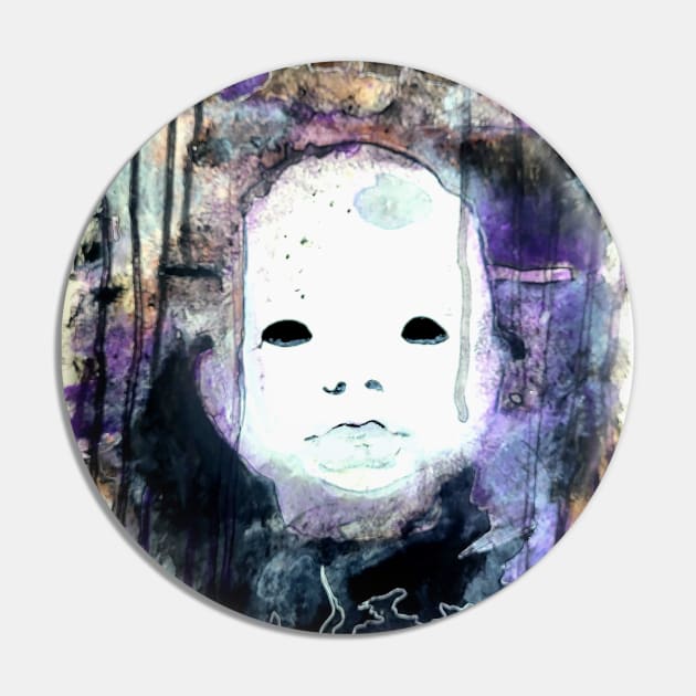 Creepy Doll Heads Pin by KazArtDesigns