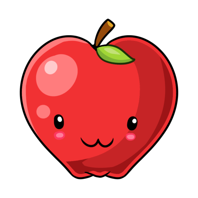 Kawaii apple fruit (red) by Japanese Designs