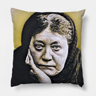 Helena Blavatsky Yellow Portrait | Helena Blavatsky Artwork 9 Pillow