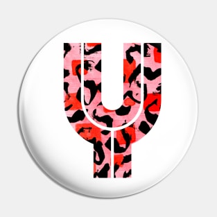 Letter Y Watercolour Leopard Print Alphabet Red Pin