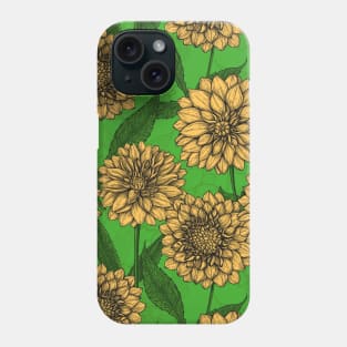 Dahlias in yellow and green Phone Case