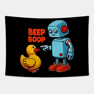 Beep Boop Robot With Duck Tapestry