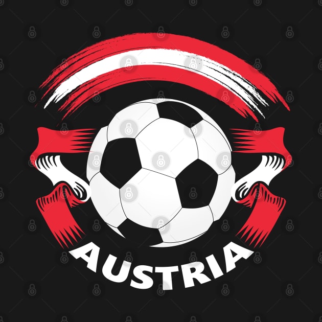 Austrian Soccer Fan Shirt with Austria Flag and Football by Family Heritage Gifts