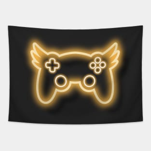 Neon Golden Winged Controller Tapestry