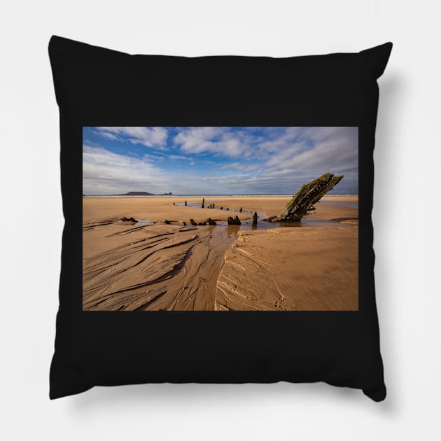 Helvetia Wreck and Worms Head Pillow by dasantillo