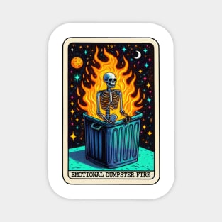 Emotional Dumpster Fire Funny Skeleton Dark Humor Magnet