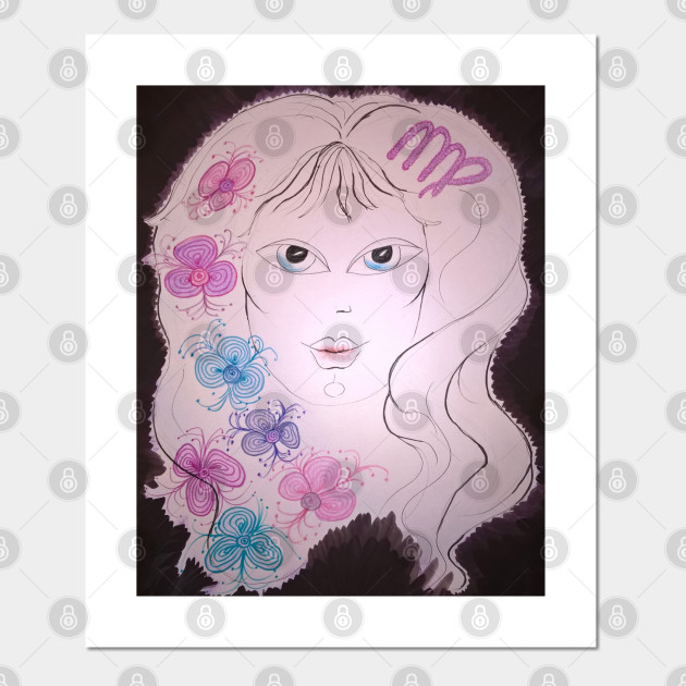 Zodiac Sign Virgo The Maiden Handmade Painting Virgo