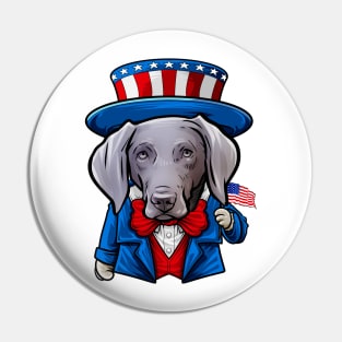 Fourth of July Weimaraner Pin