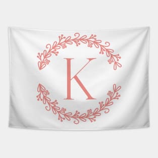 Pink Monogram- Letter K Tapestry