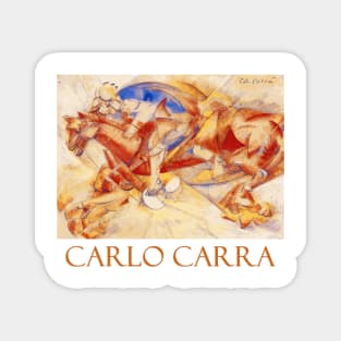 The Red Horseman by Carlo Carra Magnet