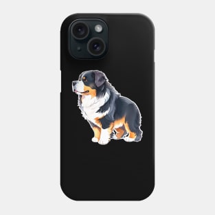 Bernese mountain dog with black, white, and brown fur Phone Case