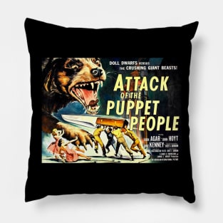 Classic Science Fiction Lobby Card - Attack of the Puppet People Pillow