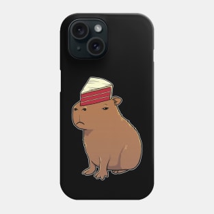 Capybara with Red Velvet Cake on its head Phone Case