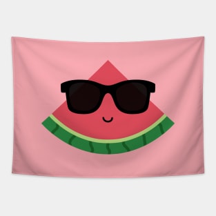 Cool Watermelon with Black Sunglasses Tapestry