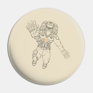 Spaceman Black Outline Pin