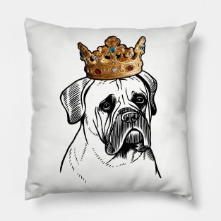 Bullmastiff Dog King Queen Wearing Crown Pillow