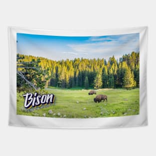 Bison at Yellowstone Tapestry