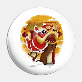 Otter Lion Dance Pin