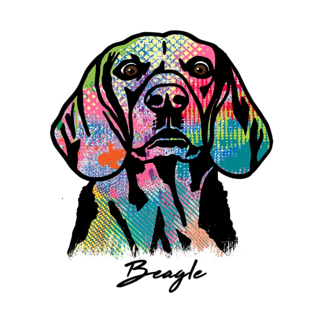 Beagle Dog - Tie Dye Color by Pam069