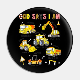 Construction Bible Verse Truck Toddler Kids Pin