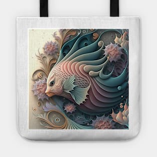 A Fractal Design in a Fish Motif Tote