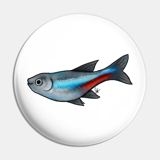 Fish - Tetras - Neon Tetra Pin by Jen's Dogs Custom Gifts and Designs
