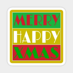 Merry Happy Xmas - Double-sided Magnet