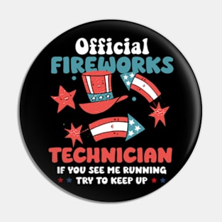 Official Firework Technician 4th of July Pin