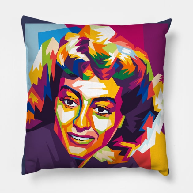 joan crawford Pillow by cool pop art house