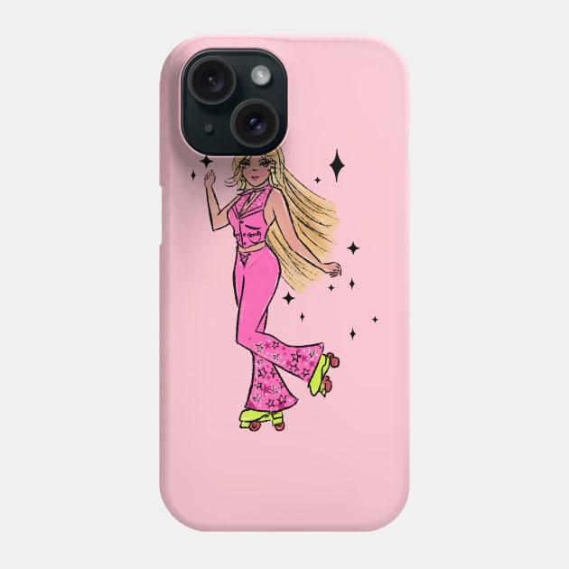 Barbie on roller skates Phone Case by The Mindful Maestra