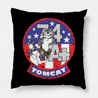 Grumman F-14 Tomcat A+ (plus) 74 - Grunge Style Pillow