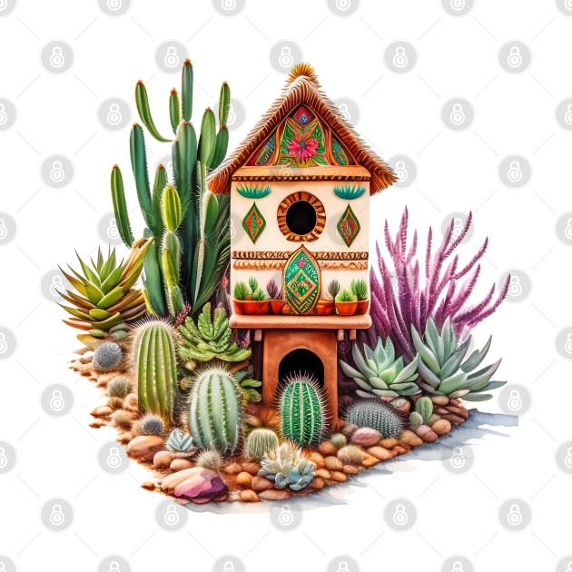 Watercolor New Mexico style Birdhouse by tfortwo