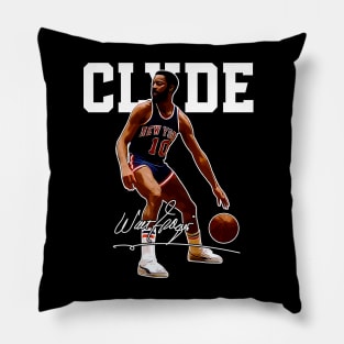 Walt Frazier The Clyde Basketball Legend Signature Vintage Retro 80s 90s Bootleg Rap Style Pillow