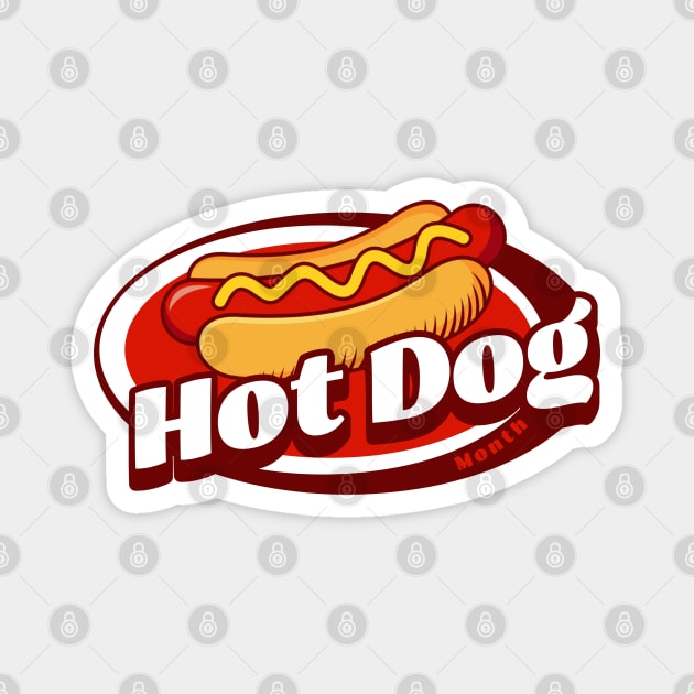 Retro Hot Dog Month Magnet by HolidayBug