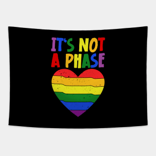 LGBTQIA+ Rainbow Flag Gay Pride Ally It's Not A Phase Tapestry