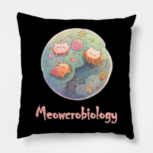 meowcrobiology kitty Pillow