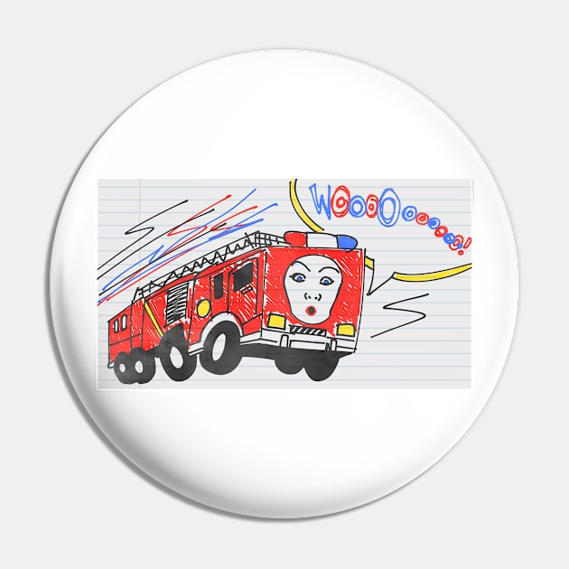 Fire Truck Maggie Pin by The Small Beans Store